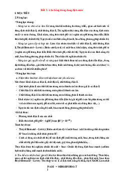 Bài 2: Cân bằng trong dung dịch nước | Giáo án Hóa 11 Kết nối tri thức