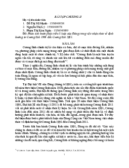 Bài tập 2 Cương lĩnh 1991 và 2011 | Lịch Sử Đảng Cộng Sản Việt Nam | Đại học Khoa học Xã hội và Nhân văn, Đại học Quốc gia Thành phố HCM