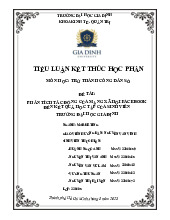 Tiểu luận Tác động Facebook đến kết quả học tập | Môn Trở thành công dân số - Đại học Gia Định