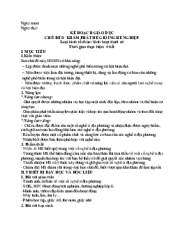 Giáo án Hoạt động trải nghiệm 8 Chủ đề 8: Khám phá thế giới nghề nghiệp (sd dưới cờ) | Kết nối tri thức