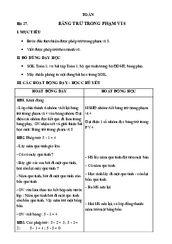 Giáo án Toán 1 - Tuần 10 | sách Vì sự bình đẳng và dân chủ trong giáo dục