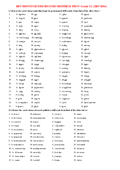 Bài tập ôn thi tiếng Anh lớp 12 giữa học kì 2 năm 2022 - 2023