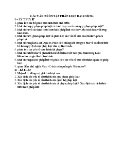Các vấn đề ôn tập Pháp luật đại cương | Trường Đại học Khoa học, Đại học Thái Nguyên