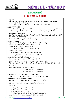 Phân dạng và bài tập chuyên đề mệnh đề và tập hợp – Trần Quốc Nghĩa