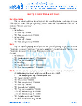 Bài tập Nguyên lý kế toán | Đại học Tài chính - Ngân hàng Hà Nội