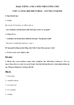 Tiếng Anh lớp 6 unit 11 Getting started