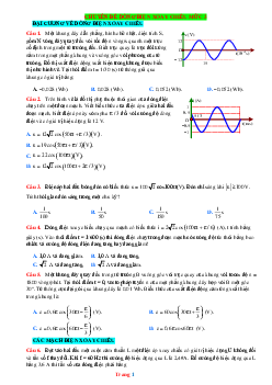 Chuyên Đề Dòng Điện Xoay Chiều Vật Lí 12 Mức Vận Dụng Có Lời Giải Chi Tiết