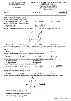 Đề cuối học kì 1 Toán 11 năm 2023 – 2024 trường THPT Lê Lợi – Quảng Trị