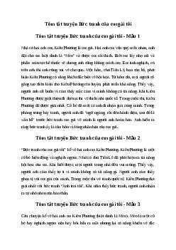 Văn mẫu lớp 6: Tóm tắt truyện Bức tranh của em gái tôi (18 mẫu) | Kết nối tri thức