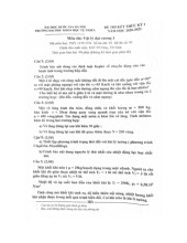 Đề thi Vật lý đại cương 1 đề số 1 kỳ 1 năm học 2020-2021 | Đề thi Vật lý  đại cương | Trường Đại học khoa học Tự nhiên