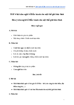 Cảm nghĩ về Đấu tranh cho một thế giới hòa bình hay nhất | Văn mẫu lớp 9