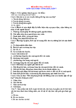 Đề thi học kỳ 1 môn GDCD lớp 7 kết nối tri thức (có đáp án và ma trận)