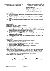 Đề tham khảo cuối kỳ 2 Cấu trúc dữ liệu và giải thuật | Trường Đại học CNTT Thành Phố Hồ Chí Minh