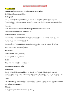 Bài giảng giới hạn của dãy số