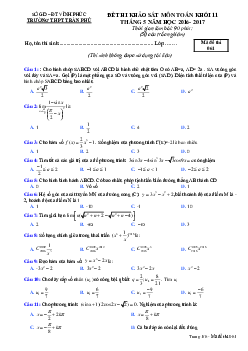 Đề khảo sát chất lượng Toán 11 tháng 5 năm học 2016 – 2017 trường Trần Phú, Yên Lạc – Vĩnh PhúcĐề khảo sát chất lượng Toán 11 tháng 5 năm học 2016 – 2017 trường Trần Phú, Yên Lạc – Vĩnh Phúc