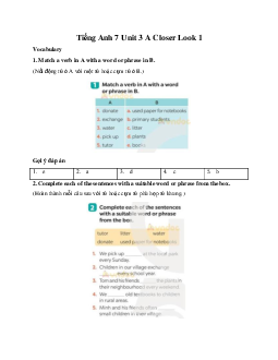 Tiếng Anh 7 Global Success Unit 3 A Closer Look 1