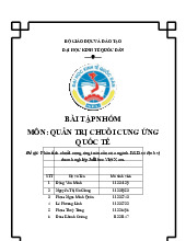 Phân tích chuỗi cung ứng toàn cầu của ngành F&B và định vị doanh nghiệp Jollibee Việt Nam | Môn Quản trị chuỗi cung ứng quốc tế - Đại học Kinh Tế Quốc Dân