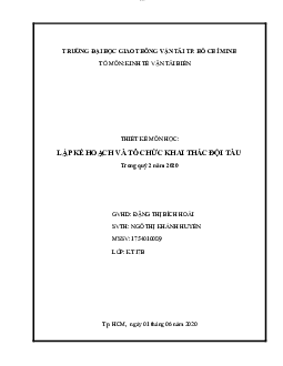 Quản lí khai thác đội tàu - Quản lý hàng hải | Trường Đại học Giao thông Vận Tải