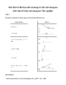 Giải Toán 6 Bài tập cuối chương 8 - Chân trời sáng tạo