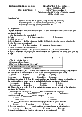Đề kiểm tra giữa kỳ 2 - năm học: 2024- 2025 môn: Tiếng anh - lớp 9 | Phòng GD&ĐT Bình Giang