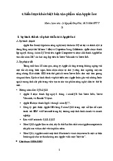 Tiểu luận chiến lược khác biệt hóa của Apple | Trường Đại học Tài chính marketing