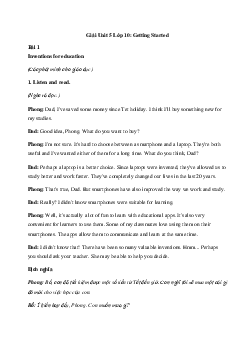 Tiếng Anh 10 Unit 5: Getting Started