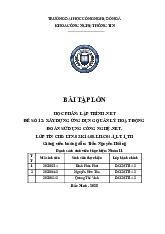 Bài Tập Lớn Ứng Dụng Quản Lý Hoạt Động | Môn Lập trình net - Đại học Công Nghệ Đông Á