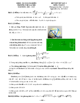 Đề thi thử Toán vào lớp 10 lần 3 năm 2022 trường THCS Ái Mộ – Hà Nội