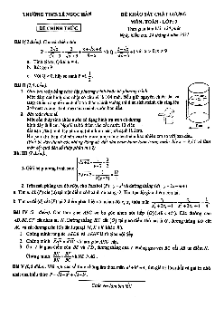 Đề KSCL Toán 9 năm 2020 – 2021 trường THCS Lê Ngọc Hân – Hà Nội