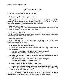 Chuyên đề cực trị Hình học 9