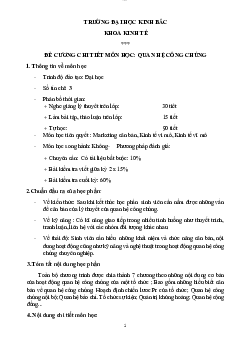 Đề cương môn học quan hệ công chúng