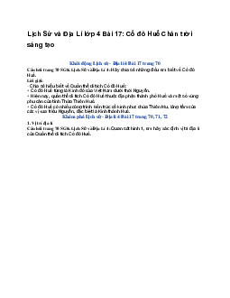 Lịch Sử và Địa Lí lớp 4 Bài 17: Cố đô Huế | Chân trời sáng tạo