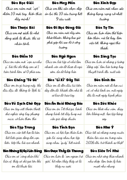 Những câu chúc tết cho học sinh