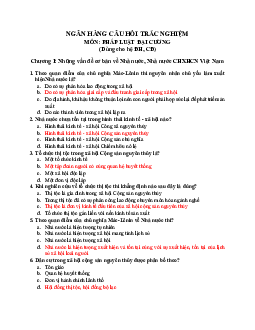 Ngân hàng câu hỏi Trắc ngiệm Pháp luật đại cương (Có đáp án)