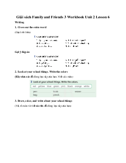 Giải sách Family and Friends 3 Workbook Unit 2 Lesson 6
