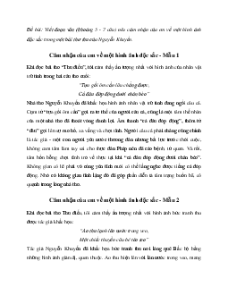 Văn mẫu Ngữ Văn lớp 8: Đoạn văn nêu cảm nhận về một hình ảnh đặc sắc trong một bài thơ thu của Nguyễn Khuyến | Kết nối tri thức