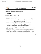 Advanced prob stat (stat 450) final mock test môn Xác suất thống kê| Trường Đại học Ngoại Thương