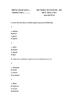 Đề thi học kì 2 môn Tiếng Anh 7 năm 2022 - 2023 sách Kết nối tri thức với cuộc sống - Đề 2