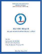 Bài thu hoạch môn Kinh tế Chính trị Mac-Lenin | Đại học Đồng Tháp