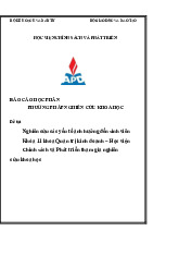 Các yếu tố ảnh hưởng đến hoạt động nghiên cứu khoa học sinh viên Học viện Chính sách và Phát triển | Báo cáo Môn Phương pháp nghiên cứu khoa học - Học viện Chính sách và Phát triển