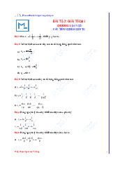 Bài tập giải tích chương 1: Dãy số các tiêu chuẩn hội tụ | Trường đại học Bách Khoa, Đại học Đà Nẵng