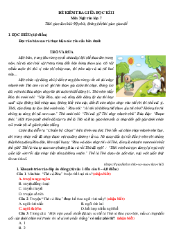 TOP 10 đề thi giữa học kỳ 2 Văn 7 Kết nối tri thức (có đáp án và ma trận)