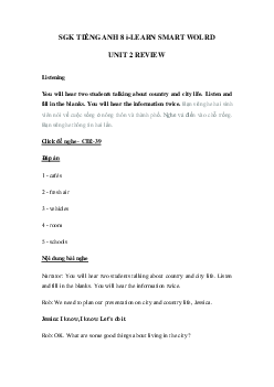 Tiếng Anh lớp 8 unit 2 Review i-Learn Smart World