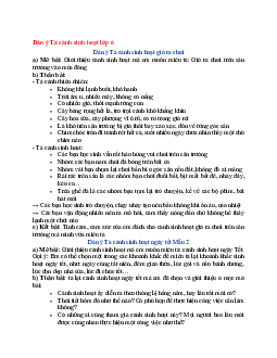 Văn mẫu lớp 6 Chân trời sáng tạo bài Dàn ý Tả cảnh sinh hoạt