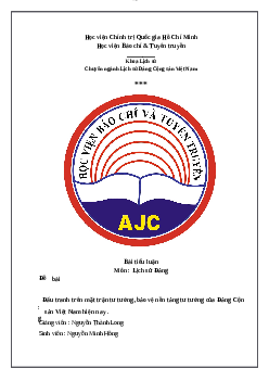 Tiểu luận "Đấu tranh trên mặt trận tư tưởng, bảo vệ nền tảng tư tưởng của Đảng Cộng sản Việt Nam hiện nay"
