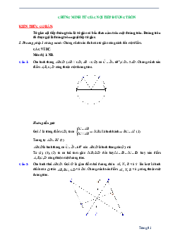 Chứng minh tứ giác nội tiếp đường tròn