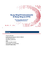 Chương 4 Mạng Riêng và Mạng Riêng Ảo (VPN) | Môn Thiết kế và triển khai mạng IP - Đại học Bách Khoa Hà Nội