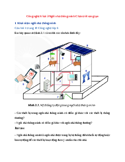 Công nghệ 6 bài 3 Ngôi nhà thông minh Chân trời sáng tạo