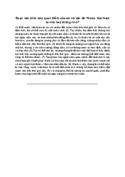 Văn mẫu 8  | Trình bày quan điểm về vấn đề “Nước Việt Nam ta nhỏ hay không nhỏ?”