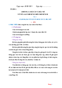 Giáo án Lịch Sử lớp 8 cánh diều học kỳ 1 phương pháp mới